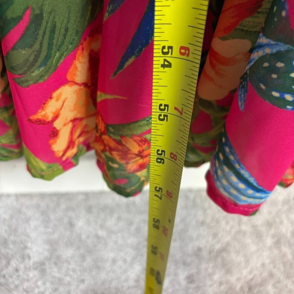 Avara Ivy Floral Tiered Maxi Dress Small Tropical Hawaiian Resort Smocked Back - Picture 10 of 13